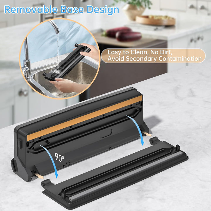 5-in-1 Vakuumiergerät mit Schneidefunktion | 85Kpa Vakuumierer für Fleisch, Gemüse & Kühlung | Mit D