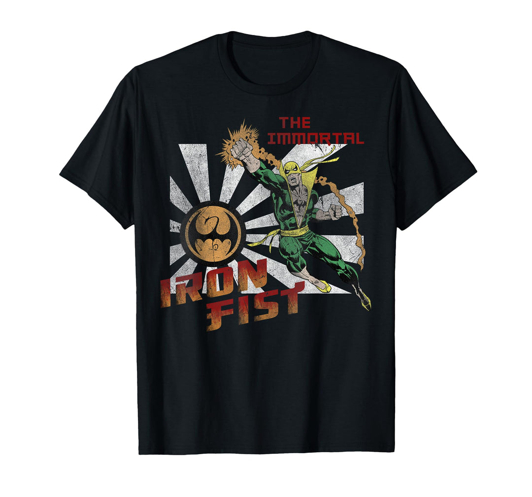 Mens Marvel Iron Fist The Immortal Greetings Destination T-Shirt Small Brown