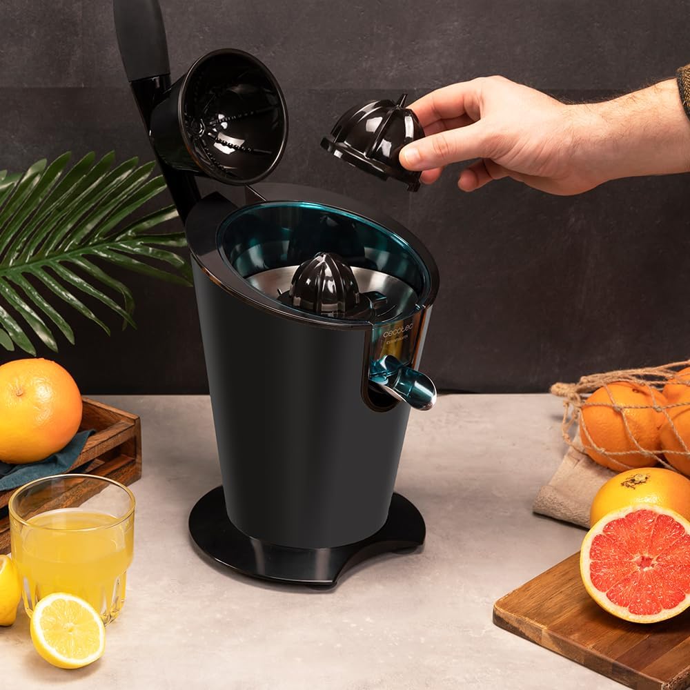 Cecotec Elektrischer Zitruspressen EssentialVita PowerFresh 1000 Black, Leistung 1000 W, Edelstahlfi