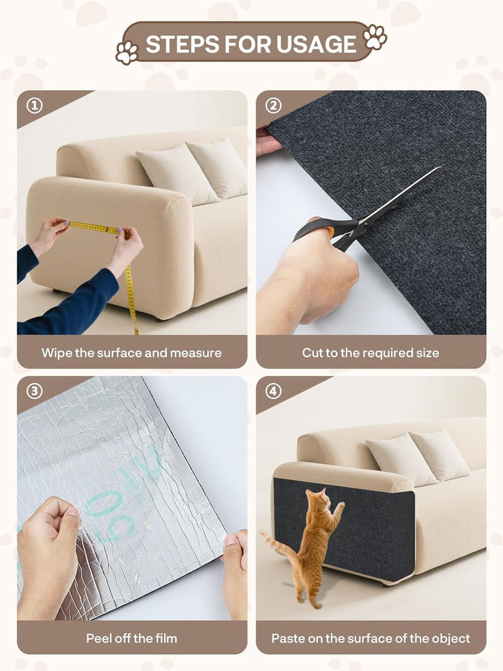 TOOSOFt Kratzmatte für Katzen, Sofa, selbstklebend, 200 x 40 cm, 2 Stück