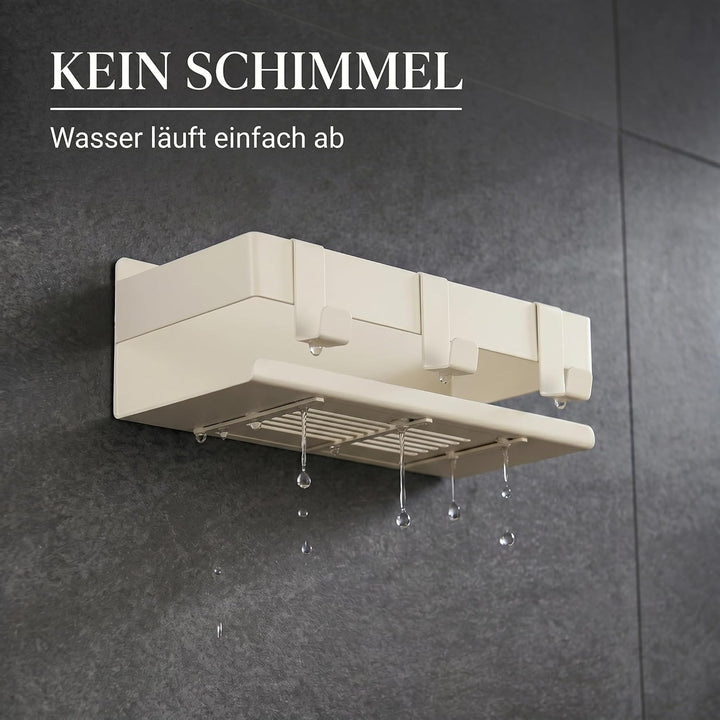 DEKAZIA® Duschablage ohne Bohren weiss beige | Duschablage weiss ohne Bohren Duschablage ohne bohren