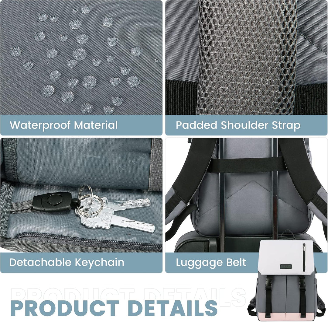 LOVEVOOK Rucksack Damen Elegant 15.6 Zoll Laptop Rucksack Wasserdicht Schultasche Mädchen Schulrucks