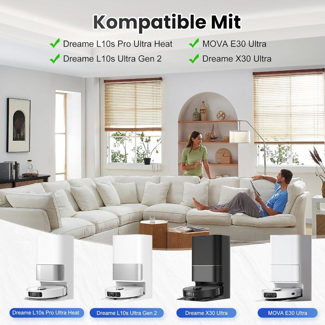 25 Stück Zubehör für Dreame L10s Pro Ultra Heat / L10s Ultra Gen 2 / X30 Ultra &amp; MOVA E30 Ultra Saug