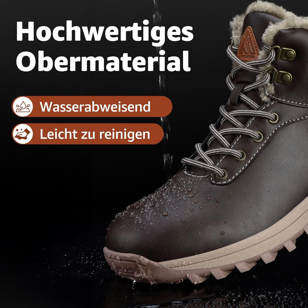Mishansha Damen Herren Winterschuhe Warm Gefüttert Winterstiefel Wasserdicht Trekking Wanderschuhe G