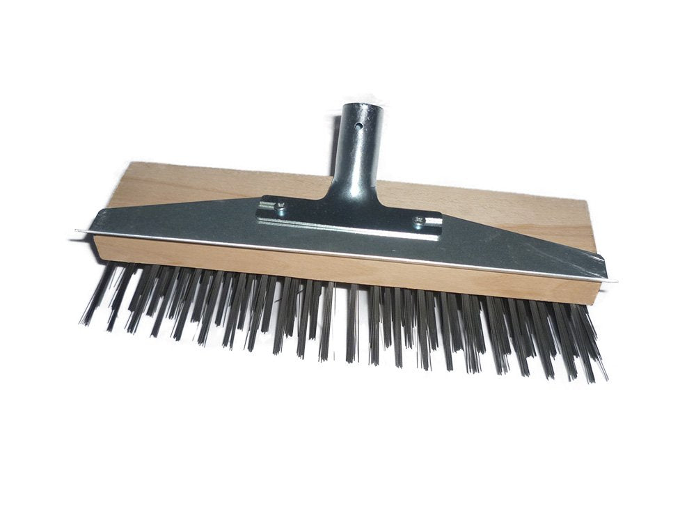 Drahtbesen 30 cm mit Schabekante, 28 mm Metallhalter, Schneebesen, Kratzbesen, Laubbesen