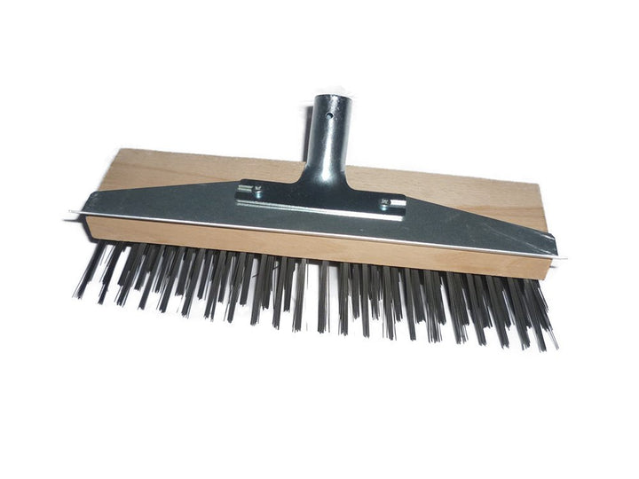 Drahtbesen 30 cm mit Schabekante, 28 mm Metallhalter, Schneebesen, Kratzbesen, Laubbesen
