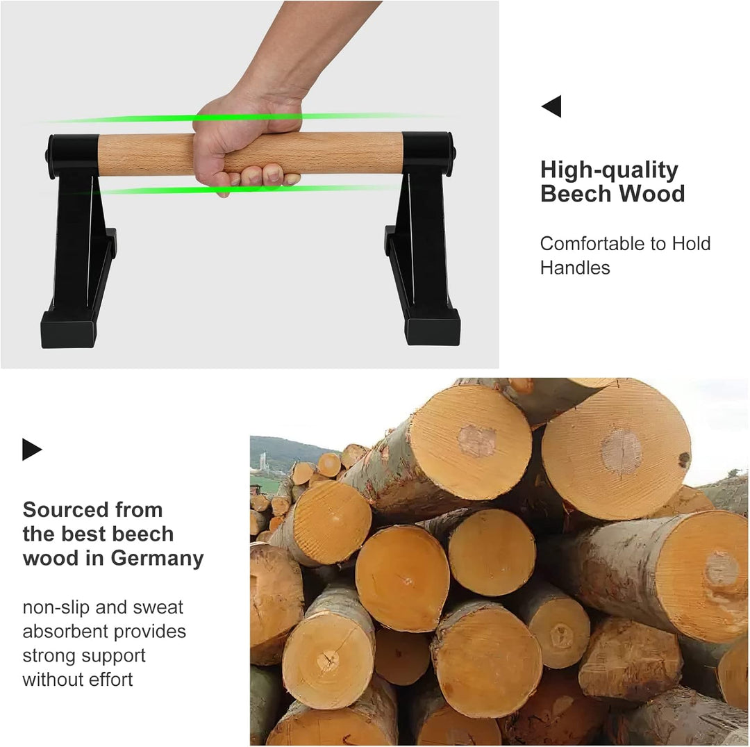 Liegestützstangen aus Holz, Parallett-Stangen, Anti-Rutsch-Handstandstangen für Calisthenics, Fitnes