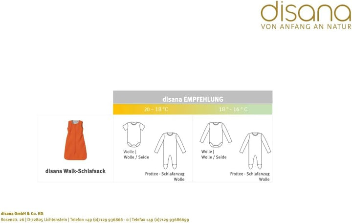 disana Walk-Schlafsack aus Wolle, besonders warm, voll gefüttert | 100% Bio-Merinowolle GOTS - Futte