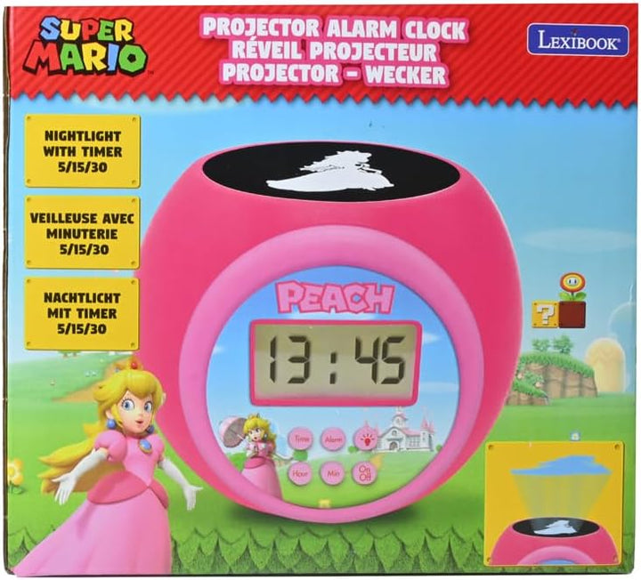 Lexibook, Nintendo Super Mario Peach, Projektor-Wecker, Deckenprojektion, Hintergrundbeleuchteter LC