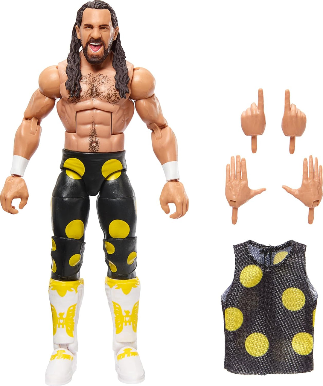 Mattel WWE Top Picks Elite Actionfigur & Zubehör-Set, Seth Rollins 15,2 cm, Sammlerstück mit austaus