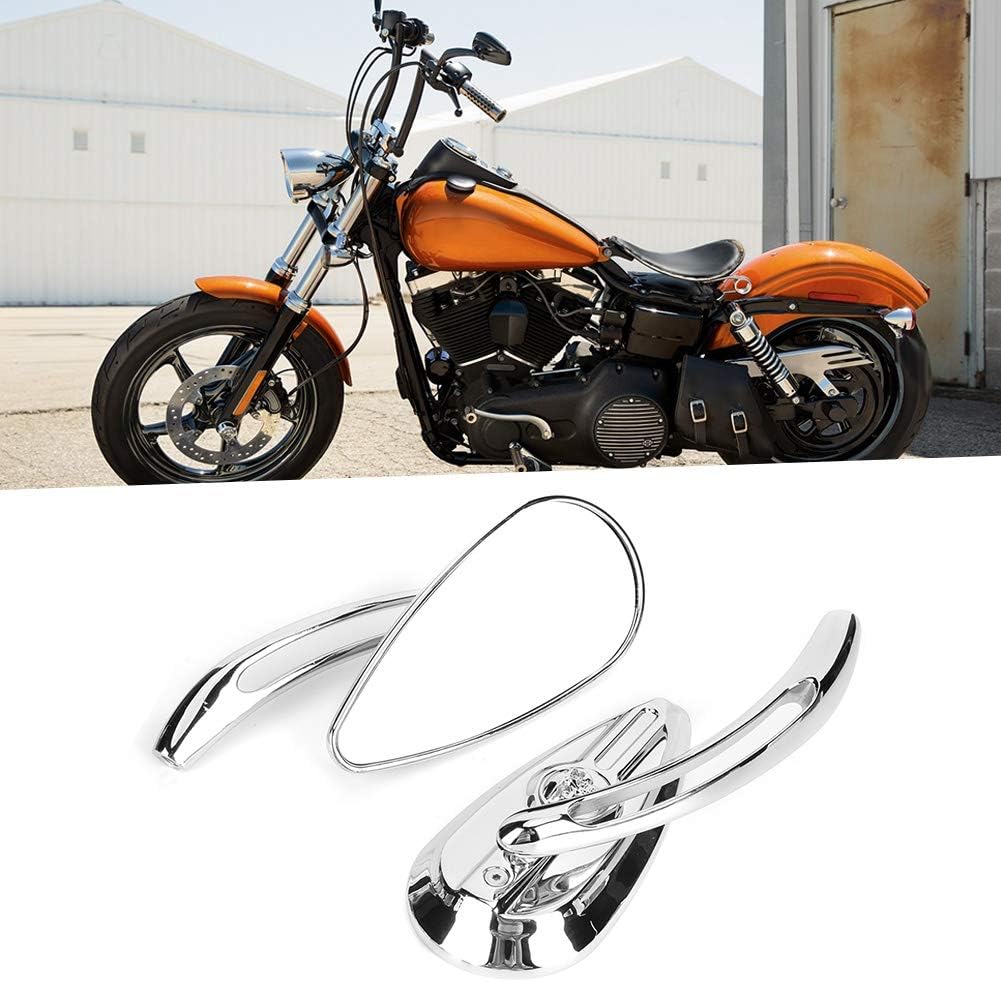 Tyenaza Motorrad-Spiegel, 8 Mm 10 Mm Konvexer Motorrad-Rückspiegel, Verchromter Motorrad-Rückspiegel