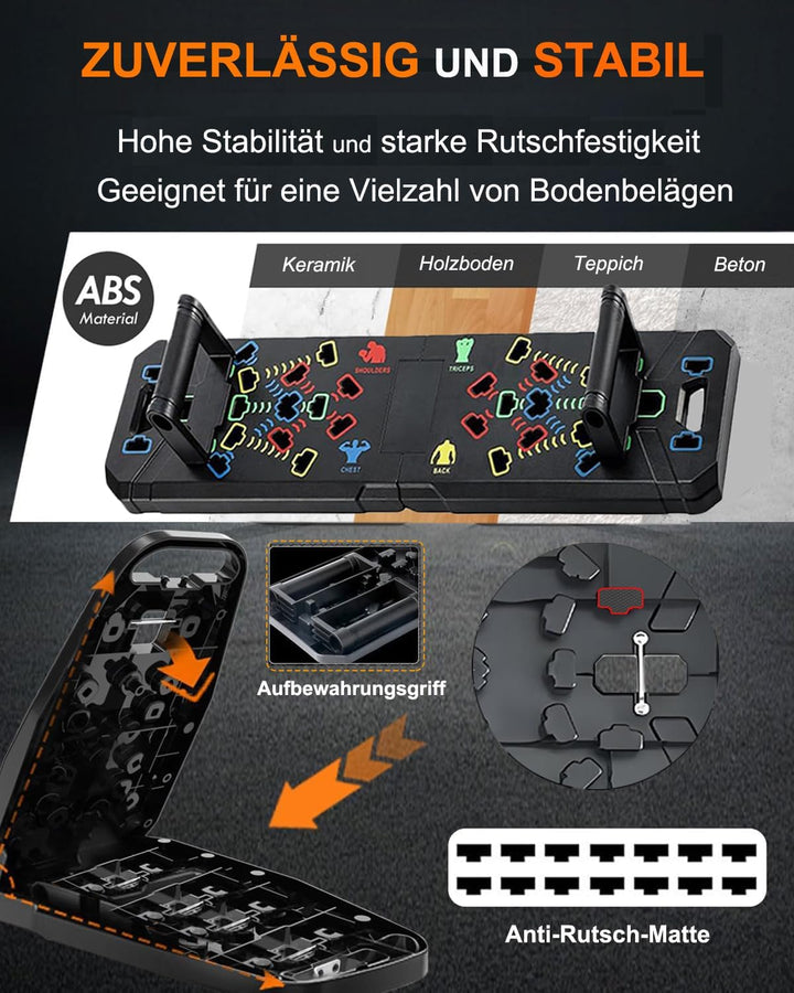 30-in-1 Tragbare Liegestützbrett,faltbare Push Up Ständer für Fitnesstraining mit Griffen,faltbare L