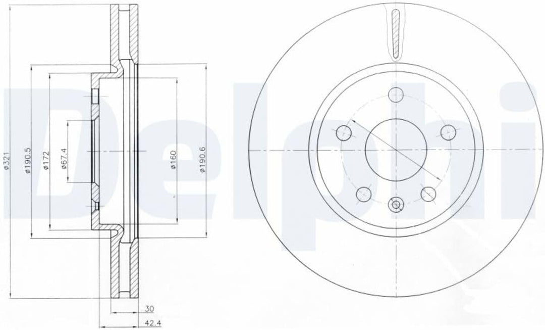 Delphi Bremsscheiben Set Vorne Belüftet Ø 321Mm | 2X Bg4189C