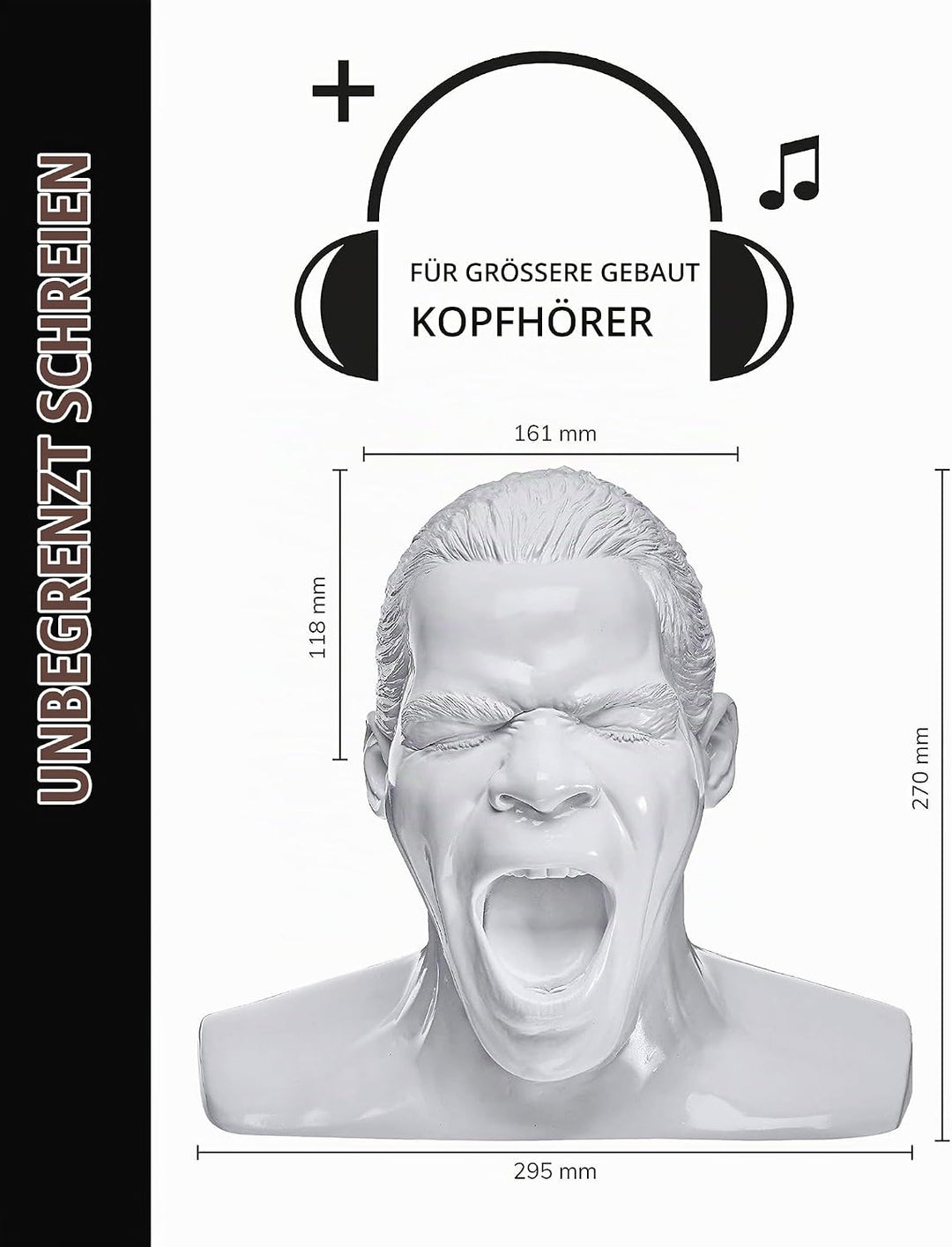Oehlbach Scream Unlimited - Kopfhörerständer in Form des legendären Oehlbach-Kopfes - Optimale Aufbe