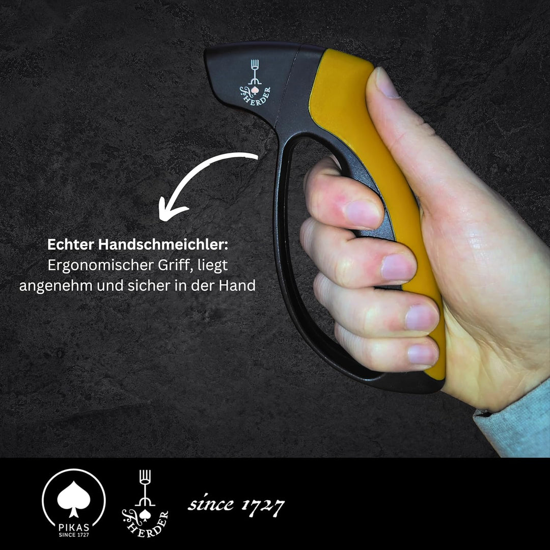 Messerschärfer – Handschärfer, Profi, Messerschleifer, klein, ergonomisch geformt, Fingerschutz, sch