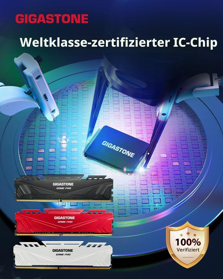 【DDR4 RAM】 GIGASTONE Game PRO 16GB Kit(2x8GB) DDR4 3200MHz PC4-25600 CL16-18-18-40 Intel XMP 2.0 AMD