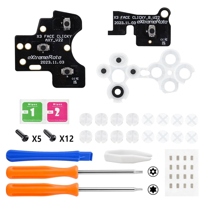 eXtremeRate ABXY Taktile Clicky V2 Kit für Xbox Series X/S & für Xbox One S/X Controller, DIY-Upgrad