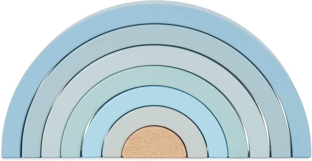 Bieco Holz Regenbogen Baby blau - Steckspiel Holz - Motorikspielzeug Holz Baby Regenbogen Holz gross