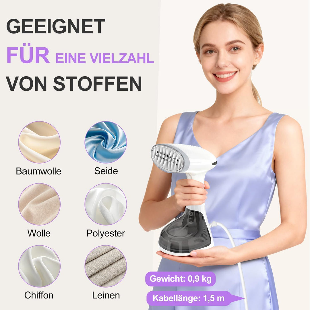 Steamer Dampfglätter 1650W 320ML Reisebügeleisen Wassertank 20s Schnelle Aufheizung 30G/min Tragbar