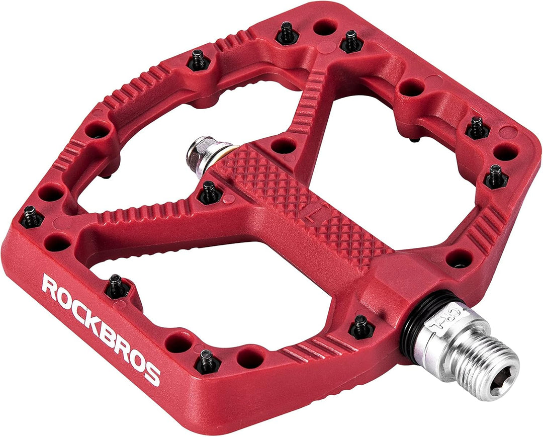 ROCKBROS Fahrradpedale Nylon MTB Pedale rutschfest Verschleissfest 9/16’’ Pedale für MTB, Rennrad, E