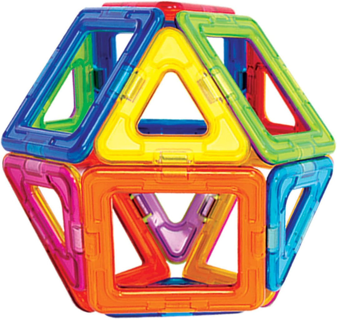 Magformers 14-piece Magnetic Construction Tiles Toy. STEM Teaching Resource. With 6 Squares and 8 Tr