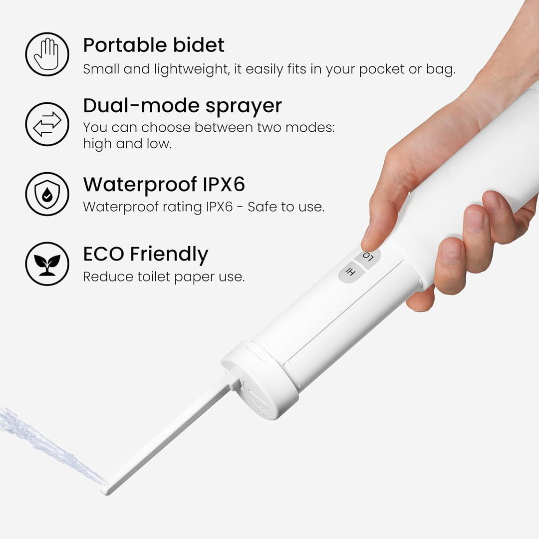 VOVO Go Tragbare Elektrische Reisebidet – 2 Einstellbare Druckstufen, Kompaktes Handbidet, Ideal Für
