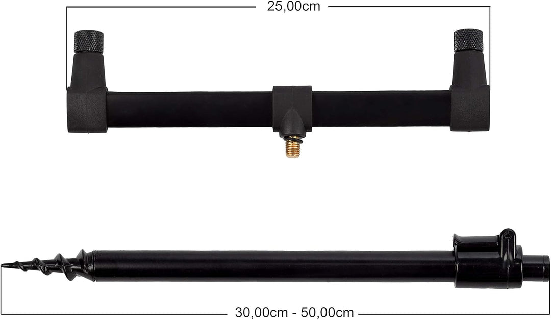 Zite Fishing Ruten-Auflagen Set - Teleskop Bank-Sticks 30-50cm & Buzzer-Bars als Rutenhalter Angel -