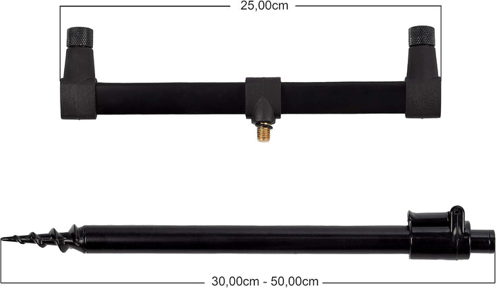 Zite Fishing Ruten-Auflagen Set - Teleskop Bank-Sticks 30-50cm & Buzzer-Bars als Rutenhalter Angel -