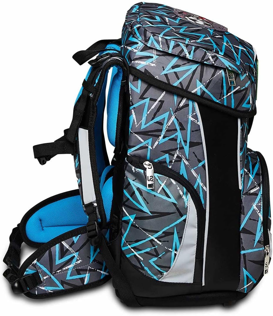 SJ Schulranzen Set 4-teilig Ergonomischer Schulrucksack, Ultraleichte Schultasche, 36