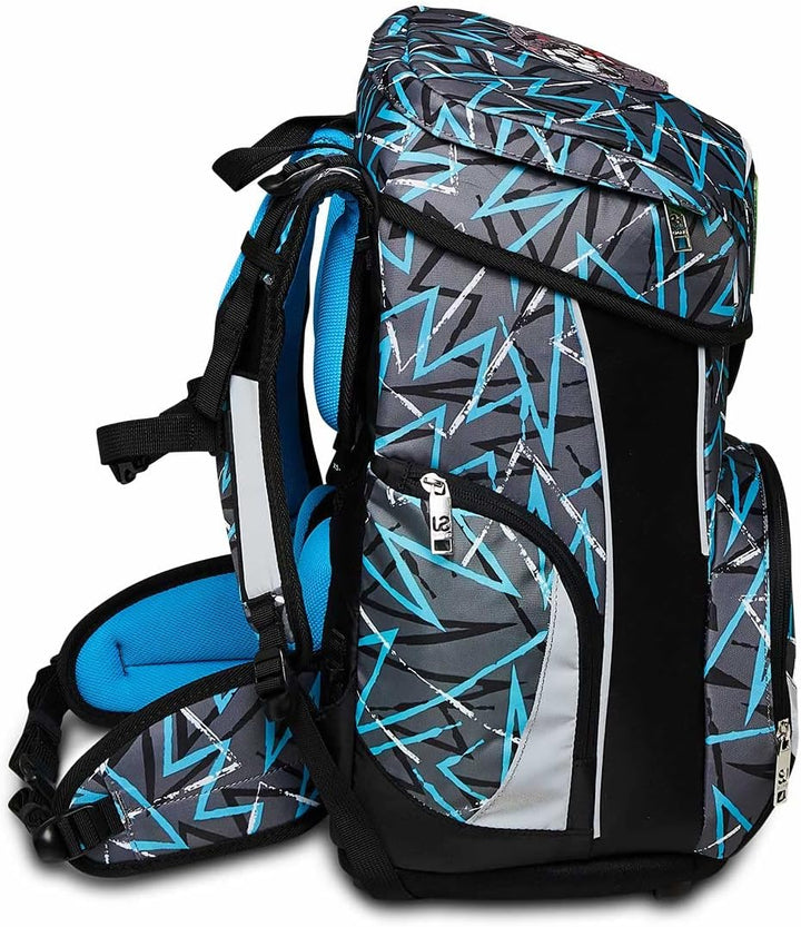 SJ Schulranzen Set 4-teilig Ergonomischer Schulrucksack, Ultraleichte Schultasche, 36