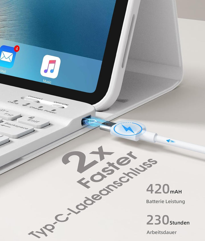 Vobafe Hülle mit Tastatur für iPad A16 11 Generation 2025/10 Gen 2022 10,9", Air 11 Zoll M4 2026/M3/