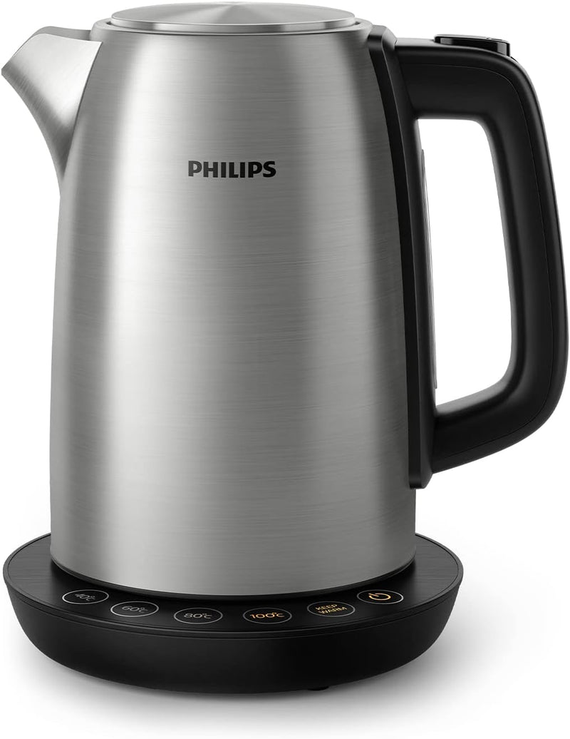 Philips Wasserkocher – 1.7 L Fassungsvermögen mit Temperaturregelung, Warmhaltefunktion und Kontroll