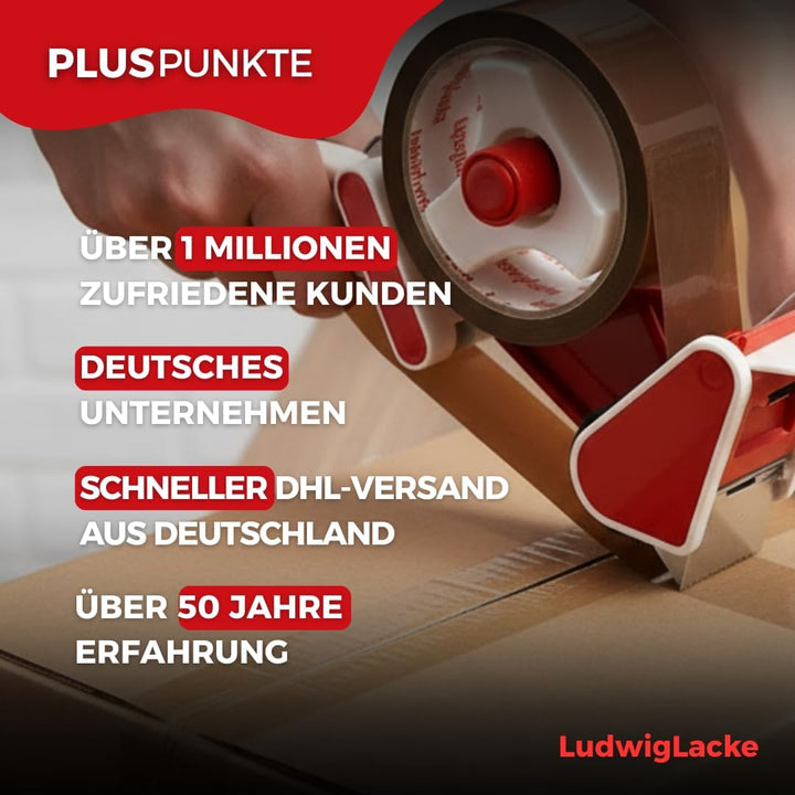 Abroller für Paketband + 6 Rollen braunes Packband Klebeband