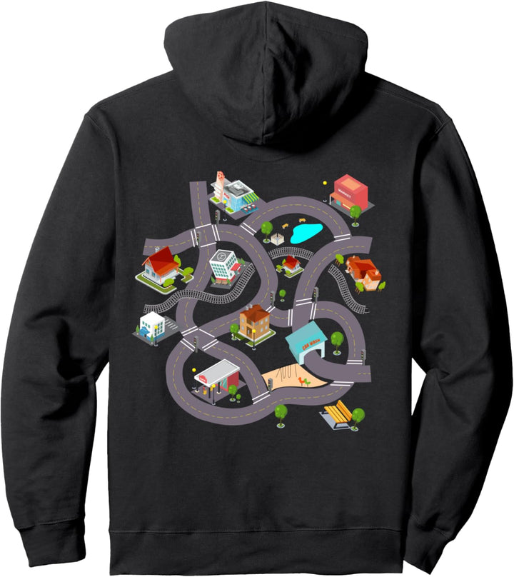 Spielteppich Spielstrasse Stadt Strassenteppich Grafik Pullover Hoodie