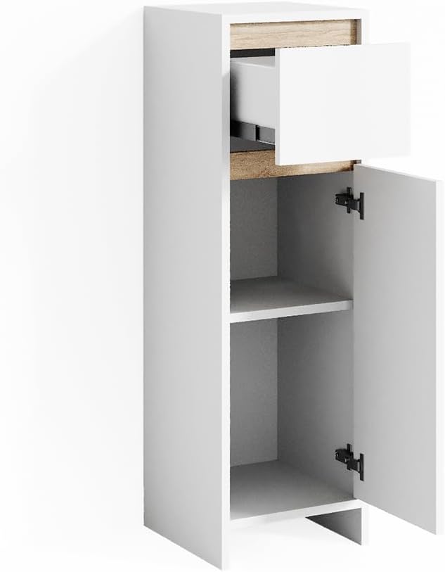 Vicco Midischrank Emma, Weiss/Sonoma, 30 x 95 cm Midi-Schrank, Midi-Schrank