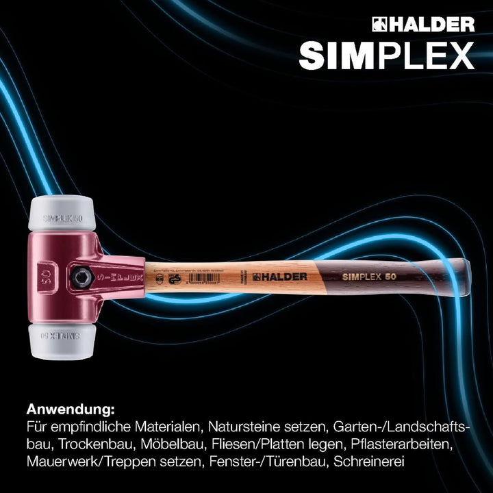 SIMPLEX-Schonhammer, TPE-mid; mit Tempergussgehäuse und hochwertigem Holzstiel | D=30 mm | 3003.030