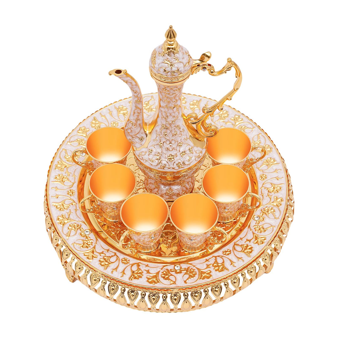 Kaffeetasse und Teeservice Set, 6 Personen 8 TLG Vintage Selten Teeservice Set, Kaffeeservice aus Zi