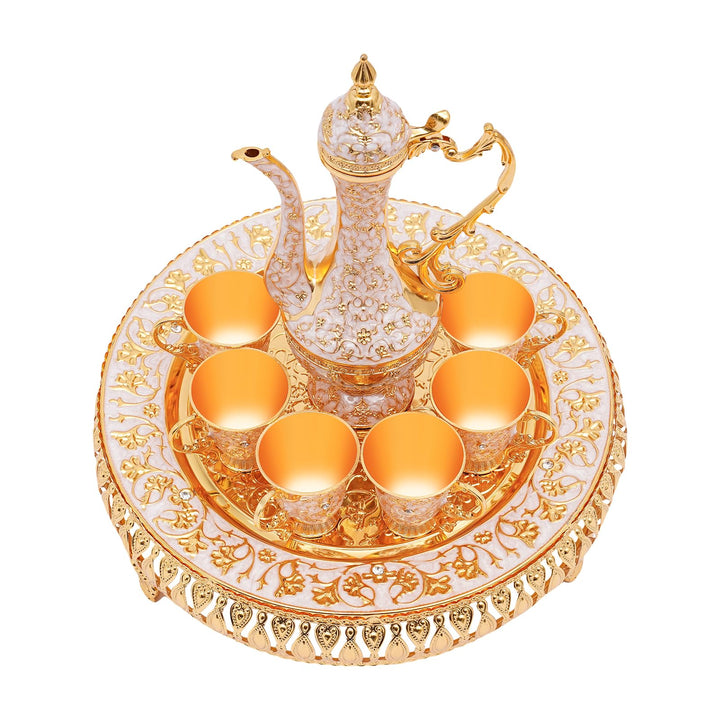 Kaffeetasse und Teeservice Set, 6 Personen 8 TLG Vintage Selten Teeservice Set, Kaffeeservice aus Zi
