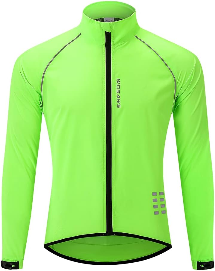 WOSAWE Herren-Fahrradjacke, Winddichte Radjacke Ultraleichte Sportbekleidung mit Reflektierendem Trä
