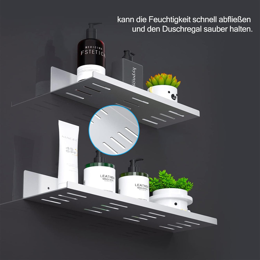 Duschregal Badezimmer Regal Ohne Bohren - Duschablage Selbstklebend im 2er Set Badregal Aluminum, Du