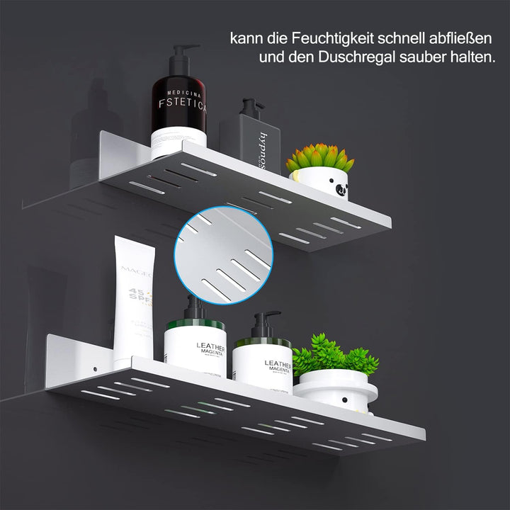 Duschregal Badezimmer Regal Ohne Bohren - Duschablage Selbstklebend im 2er Set Badregal Aluminum, Du