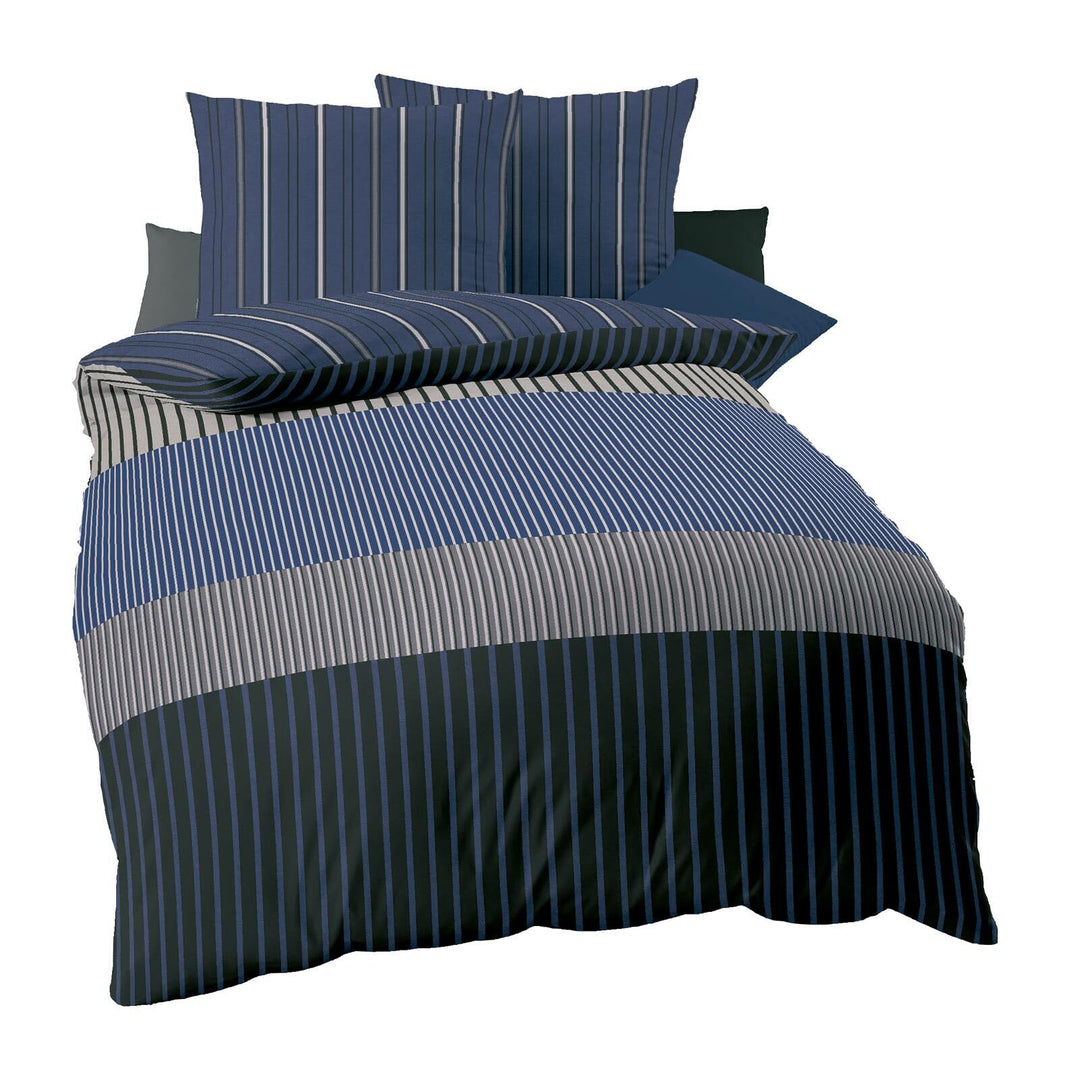 Kaeppel Mako-Satin Bettwäsche Skyline blau 135x200 cm + 80x80 cm, 135x200 cm + 80x80 cm