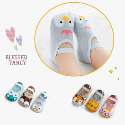 Barakara Baby Socken, 6 Paar Niedliche Antirutsch Kindersocken Knöchelsocken Baumwollsocken, Cartoon