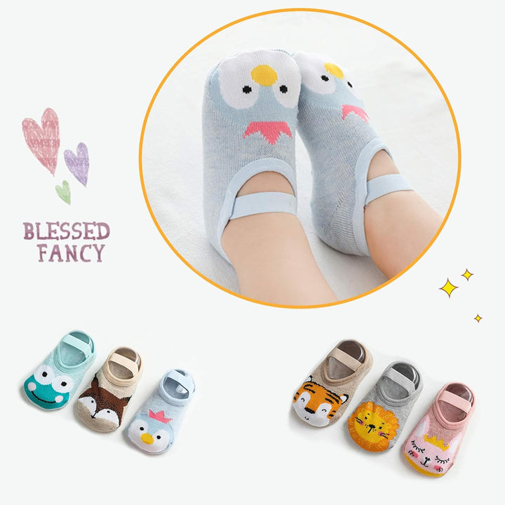Balakaka Baby Socken, 6 Paar Niedliche Antirutsch Kindersocken Knöchelsocken Baumwollsocken, Cartoon