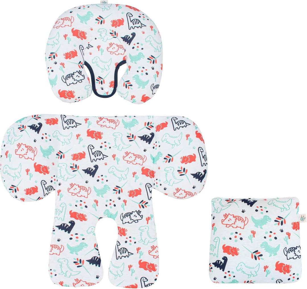 JYOKO Kids Sitzverkleinerer Antiallergikum Universal Baby 100% Baumwolle (Dino Party, Enthält Kopf-,