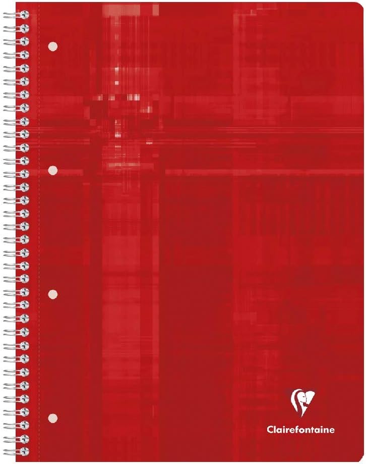 Clairefontaine 8251C - Packung mit 5 Collegeblöcken DIN A4+ mit Ringbuchlochung, 4-fach gelocht, 80