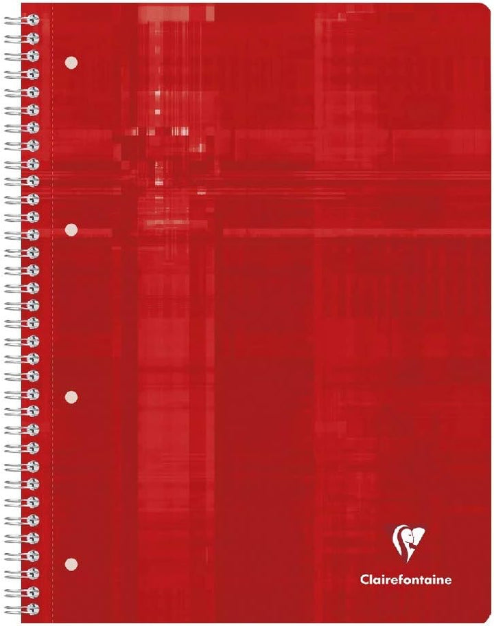 Clairefontaine 8251C - Packung mit 5 Collegeblöcken DIN A4+ mit Ringbuchlochung, 4-fach gelocht, 80