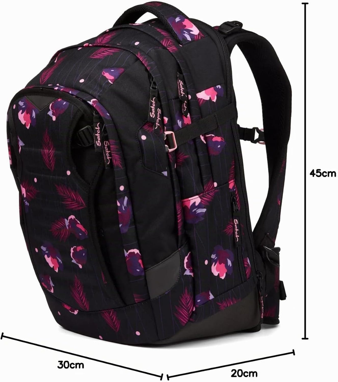 Satch Match Schulrucksack ab 5. Klasse, ergonomisch, erweiterbar auf 35 Liter, standfest, extra Fron