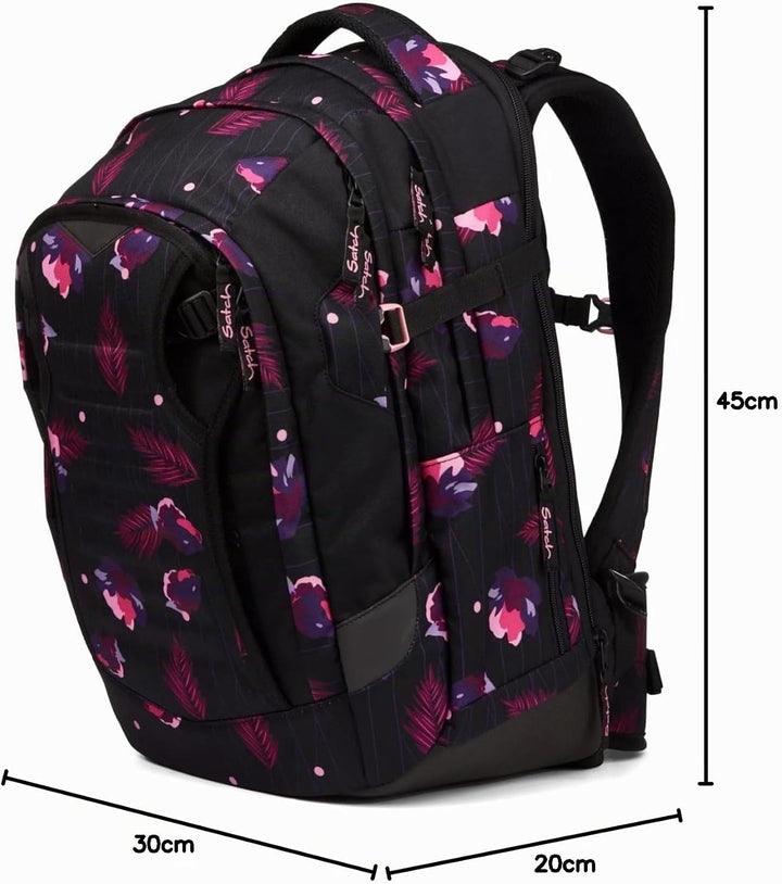 Satch Match Schulrucksack ab 5. Klasse, ergonomisch, erweiterbar auf 35 Liter, standfest, extra Fron