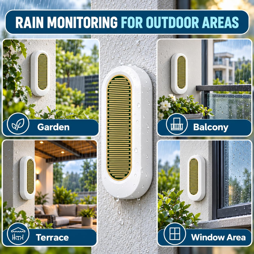 Rain Sensor, Tuya WiFi Smart Rain Sensor Real-time Raindrop App-Controlled for Home Automation High